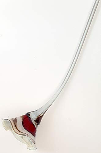 Oberstdorfer Glashütte Fleur en Cristal coloreé Objet de Decoration Verre de Fleur dans la Couleur Rouge Beige Blanc Verre de Fleur Souffle a la Bouche Longeur env. 60 cm conçu et fabriqué