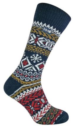 THMO - Mens Vintage Nordic Style Thick Thermal Wool Blend Socks