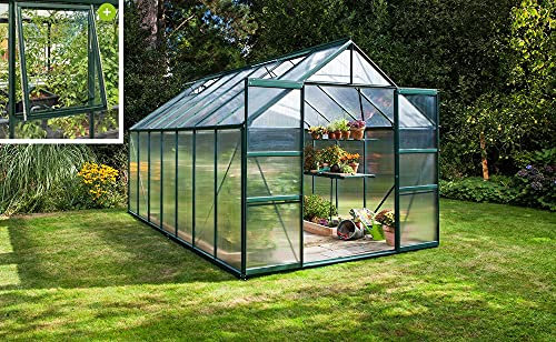 Vitavia Meridian 2 11500 HKP 6 mm, smaragd Gewächshaus 2 Dachfenster 1 Seitenfenster