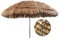 Mojawo Parasol hawaïen pliable en polyester aspect raphia Parasol de plage et de jardin Marron Ø 1,6 m, marron, Ø 1,6 Meter