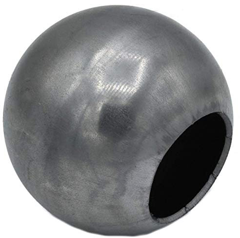 UHRIG Eisen Hohlkugel Ø 70mm, mit Loch Ø 36mm, blanke Stahlkugel z.B. für Zaun, Geländer, Gartentor UVM.