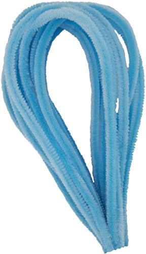 i-mondi® 15 pfeifenreiniger pfeifenputzer bunt zum basteln in pastelblau 50cm lang Ø 8mm Chenilledraht Biegeplüsch pipe cleaner