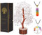 YATSKIA Colgante de cuarzo transparente con piedras preciosas de árbol de la vida y cristal de siete chakras, cristales curativos de energía de Reiki, buena suerte, oficina, regalos
