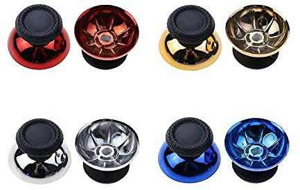2PCS Analog Thumbstick Cover Case Thumb Grip Stick Joystick Cap Mushroom Cap for PS5 Controller DualSense 5 Module (Chrome Red)