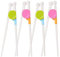 QincLing 4 Paare Kinder Essstäbchen, Stäbchen Kinder Lernen Essstäbchen Mehrweg Training Chopsticks Wiederverwendbare Stäbchen Kinder Essen mit Helfer für Anfänger Rechts- Und Linkshänder
