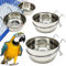 BPS-11130 Lot de 2 gamelles en acier inoxydable avec crochet pour oiseaux 4 tailles