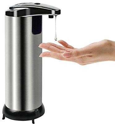 NCRD Distributeur de capteur de Mouvement de Gel sans Touch sans Touche Distributeur de Mouvement Noir, Distributeur de Gel Mains Libres de Piles, Distributeur de Savon Automatique à Main sans Eau de