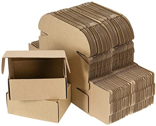 ZOENHOU Wellpapp-Schachteln Versandkartons, 15 x 10 x 6 cm, Braun, 50 Stück