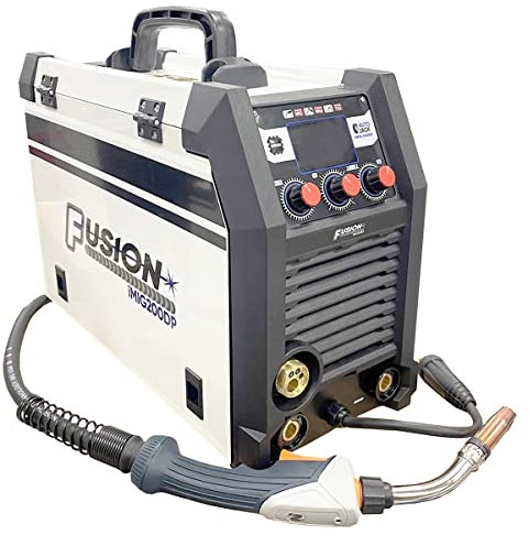 Autojack 200Amp Inverter Welder, Dual Pulse MIG MMA ARC TIG Synergic Welding Machine with Digital Display, Dual Action, Gas/Gasless, Portable, for Steel, Stainless & DIY Welding