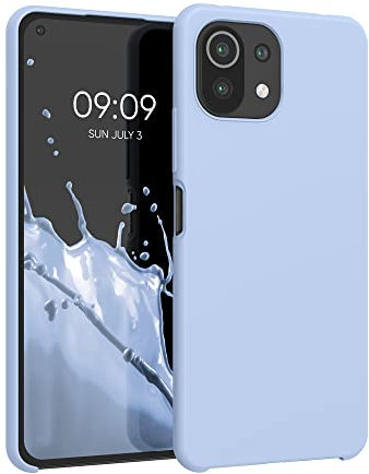 kwmobile Hülle kompatibel mit Xiaomi 11 Lite (5G) NE/Mi 11 Lite (5G) Hülle - Silikon Handy Case - Handyhülle weiche Oberfläche - kabelloses Laden - Hellblau matt