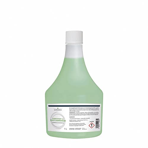 cosiMed Kunststoff- & Kunstlederreiniger | reinigt sanft & effektiv | für die regelmäßige Reinigung von Kunstleder und Kunststoffoberflächen | mit spezieller nichtionischer Reinigungsformel (1 Liter)