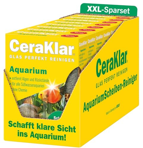abrazo CeraKlar Aquarium Scheibenreiniger - 4 Scheibenreiniger Aquarium Glasreiniger, 2x2 Stk. - kratzfreier Algenentferner für Süßwasseraquarien