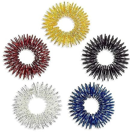 LATRAT 5 Stück Massage Ring Akupressur Sensorische Fingerringe Akupressurring Spiky Sensory Fingerringe Schmerztherapie Finger