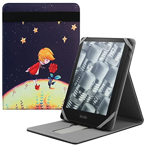 HoYiXi Faltbare Hülle für 7 Kindle Paperwhite/Colorsoft/Signature Edition 2024-Kompatibel mit Paperwhite 2021 Vertikal Flip Ständer Hülle für 6-6.8 Kobo/Pocketbook/Tolino/Sony eReaders- Prinz