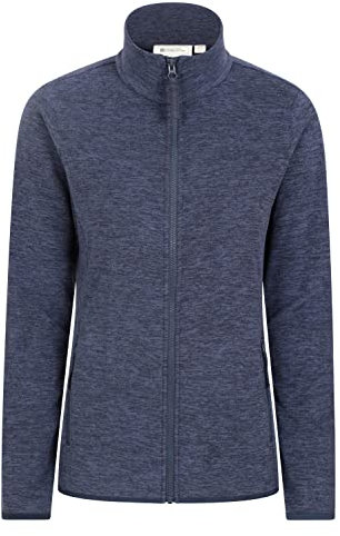 Mountain Warehouse Camber Half Zip Women's Fleece - Leichtes, warmes & kuscheliges Half Zip Sweatshirt Top - Ideal für Camping, Outdoor, Reisen & Wandern Dunkel Blau (Plain) XX-Small