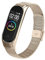 AK Armband Kompatibel Mit Xiaomi Mi Band 3/4 - Verstellbares Edelstahl Metall Ersatzarmband (Champagner)