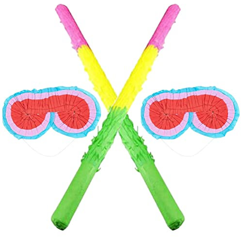 jojofuny 4 Stück Pinata Requisiten Hexen-piñata Piñata-Buster Juguetes para Niños Regenbogen-piñata-Stick Party-Pinata-Spiel Großer Piñata-Stick 3 Piñata Konfetti Papier Spielzubehör Kind