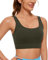 CRZ YOGA Reggiseno Sportivo da Donna Imbottito a Basso Impatto Verde Oliva L