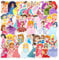 50 Pcs Cute Princess Stickers for Laptop, Bumper, Skateboard, Water Bottles, Computer, Phone, Guitar, Cartoon Stickers for Kids Teens Adult