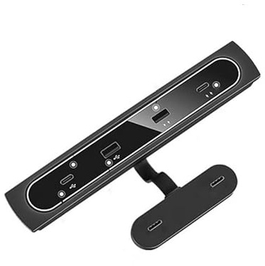 ZahoTse Für Tesla Dockingstation Modell 3/Y Central HUB Extender USB Ladeadapter Zubehör PD 27W Multi-Port Hub 4-Port Verlängerung (Dual C + Dual A) mit LED (Meiwei - Schwarz)