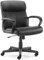 DUMOS Bürostuhl, Pu-Leder Office Chair, Drehstuhl mit 360° Drehbaren Rollen und Lendenwirbelstütze, Schreibtisch Stuhl, Chefsessel Geeignet für Büros, Zuhause und Andere Umgebungen (Schwarz)