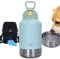 GiNT 37oz Insulated Stainless Steel Dog & Human Water Bottle | Leakproof Travel Dispenser with Detachable 10oz Bowl, 24H Cold/12H Hot, Carrying Case for Walking, Hiking,Camping & Outdoor Travel(Green)