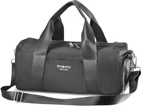 16L Klein Sporttasche für Frauen und Kinder,Mit Schuhfach&Trocken-Nass Trennung,Praktisch für Fitness, Reisen, Tanzen, Schwimmen, Schwarz