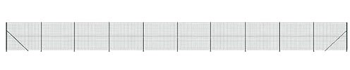 vidaXL Maschendrahtzaun, Gartenzaun Wildzaun mit Bodenhülsen PVC Beschichtung, Drahtzaun Begrenzungszaun für Außenbereich, Drahtgitter Maschendraht, Grün