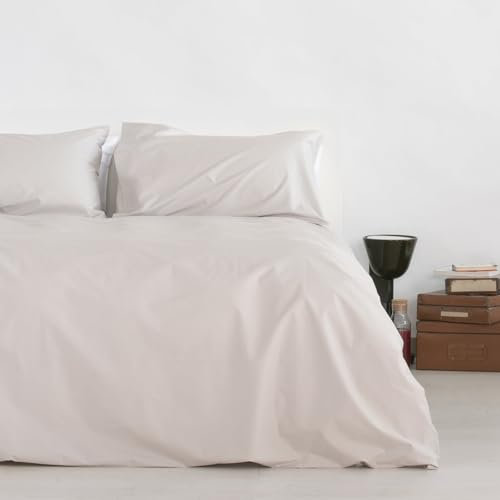 Zenoni & Colombi | Copripiumino Parure 100% Percalle di Cotone | Composto da sacco copripiumino e federe | Made in Italy (Grigio, Matrimoniale)