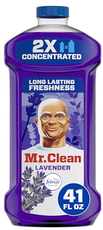 Mr. Clean All Purpose Cleaner, Floor Cleaner for Mopping Home, Bathroom, & Kitchen, Cleaning Liquid for Mop & Bucket, Cleaning Supplies, Multi-Surface Dilutable, Lavender, 1.21L