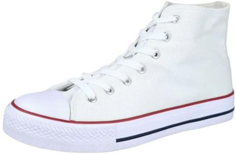 Genérico Zapatillas Bota Unisex Lona Basket, Blanco, 40