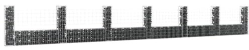 Tino Tech Gabione U Form aus Eisen 740x20x100 cm Silber Steinkorb Gabionen Körbe Gabionen Zaun Gartenmauer Gabione aus Metall Garten Gabione Pflanzenwand Gabionen Gitter