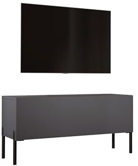 3E 3xE living.com TV- Schrank in Anthrazit mit Beinen in Schwarz, A: B: 100 cm, H: 52 cm, T: 32 cm