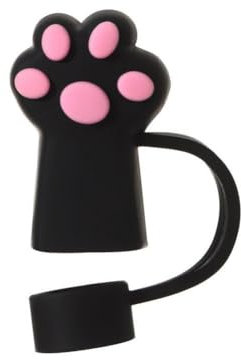 HFLWYWD Cute Straw Cover Toppers for 7-8mm Straw, Silicone Straw Tips,Cat Paw Straw Stoppers Protector,Straw Covers Cap,Funny Reusable Silicone Straw Toppers,Portable Straw Caps