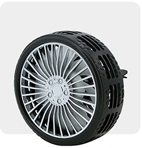 Kacepar Mini Ventilateur USB à pince, Ventilateur de sortie d'air 12V pour voiture camping-car, Ventilateur électrique portable à 3 vitesses, rotation à 360°, lumière de nuit, noir