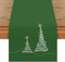 khevga Tischläufer Tischdecke Weihnachten modern in Grau mit Stickerei Gold Silber (Gruen)