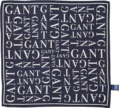 GANT Damen Seidenschal D1. TYPOGRAPHY SILK SCARF, blau, Einheitsgröße
