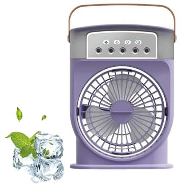 Polarlux Air Cooler, Polarlux Ice Fan, Polarlux Tragbares Kühlgebläse, 4 in 1 Luftkühler, Verdunstungskühler, Luftbefeuchter, Tragbare Mobile Klimaanlage, 3 Geschwindigkeits Mini Luftkühler (Lila)