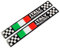 WeddHuis 2 Pcs 3D Emblem Metall Auto Schilder Aufkleber, National IT Tricolor Flagge Abzeichen Grafik Aufkleber für Universal Auto Motorrad Fender Röcke Stamm Seiten (Italien Flagge)