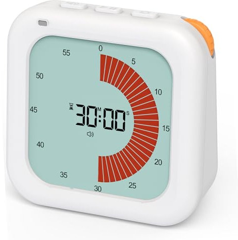 Ankilo Temporizador visual digital para niños, temporizador de cuenta regresiva de 60 minutos con pantalla LCD grande, temporizador digital de cocina con batería, herramienta de gestión del tiempo
