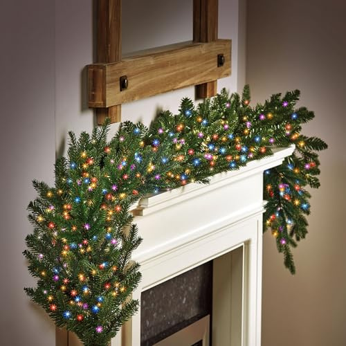 Premier Treebrights Rainbow Christmas Garland - 240 Rainbow LEDs, 6M Lit Length - Timer Fairy Lights - Multi Action Indoor/Outdoor Lights