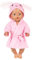 NHQZ Puppen Zubehör, Puppenhasen-Nachthemd, für 43 cm Puppen, 1 Stück