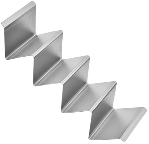 Nuhjytgf Taco-Halter, Tortilla-Tablett, Taco-Ständerplatte, bequem zu bedienen, Edelstahl, 26,8 x 10 cm, für Restaurant, Zuhause, Küche, Cafés, Servieren, Familienessen