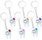 BOBOZHONG 6 Stück Schluesselbund Schluesselanhaenger Zahnform Schlüsselbund Harz Zahn Schlüsselanhänger Mode Personality Keyring für Freundin Bag Charm Weihnachten Geburtstagsgeschenk