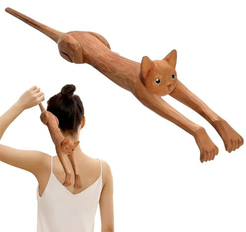 Rascador de espalda en forma de gato, masajeador manual de mano, rascador de espalda larga, gran regalo para los amantes de los gatos
