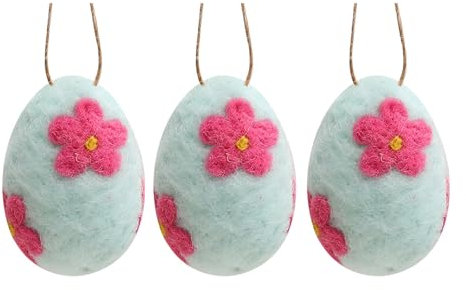 Zxfdsfdbnm Ostereier aus gefilzter Wolle, Pastellfarben, dekorative Ornamente zum Aufhängen von Bäumen und Korbfüllern, Party-Dekoration, 3 Stück
