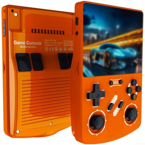 Console di gioco portatile R40XX 128G di archiviazione con schermo da 4 2 pollici compatibile con sistema di supporto per multiplayer arcade (arancione)