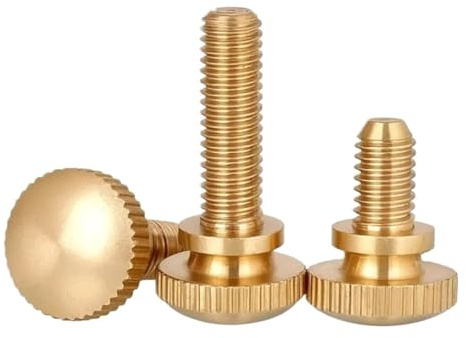 Knurled Thumb Screws, 2pcs Solid Round Head Brass Knurled Thumbscrews(M8x 40mm)