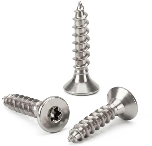 NOLDAR | Vis à Bois TORX Tête Fraisée Acier Inoxydable A2 (AISI 304). Filetage Complet. Vis Inox Bois 200 Pièces (5 x 30 mm)