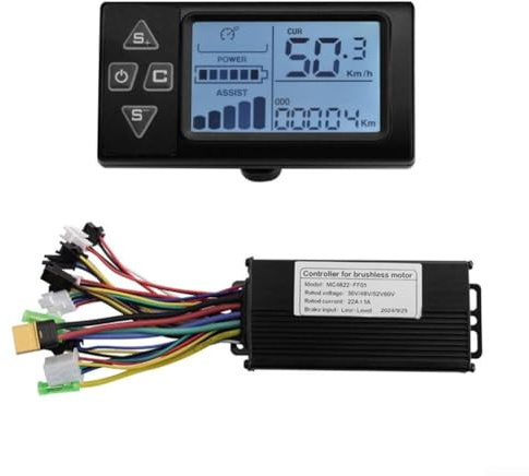 Controller brushless per bici e scooter elettrici con kit display per motori da 36 V, 48 V, 22 A, 500 W, 750 W, con 3 modalità di funzionamento e schermo LCD trasparente